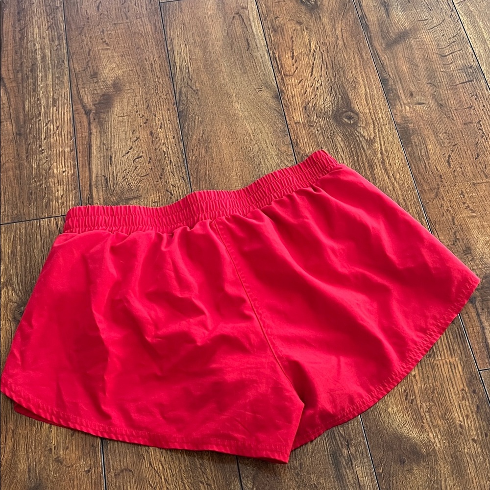 Vibrant Red Women's Athletic Shorts - Picture 3 of 3